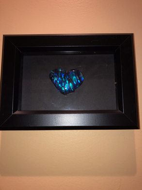 FRAMED-BLUE HEART-SMALL