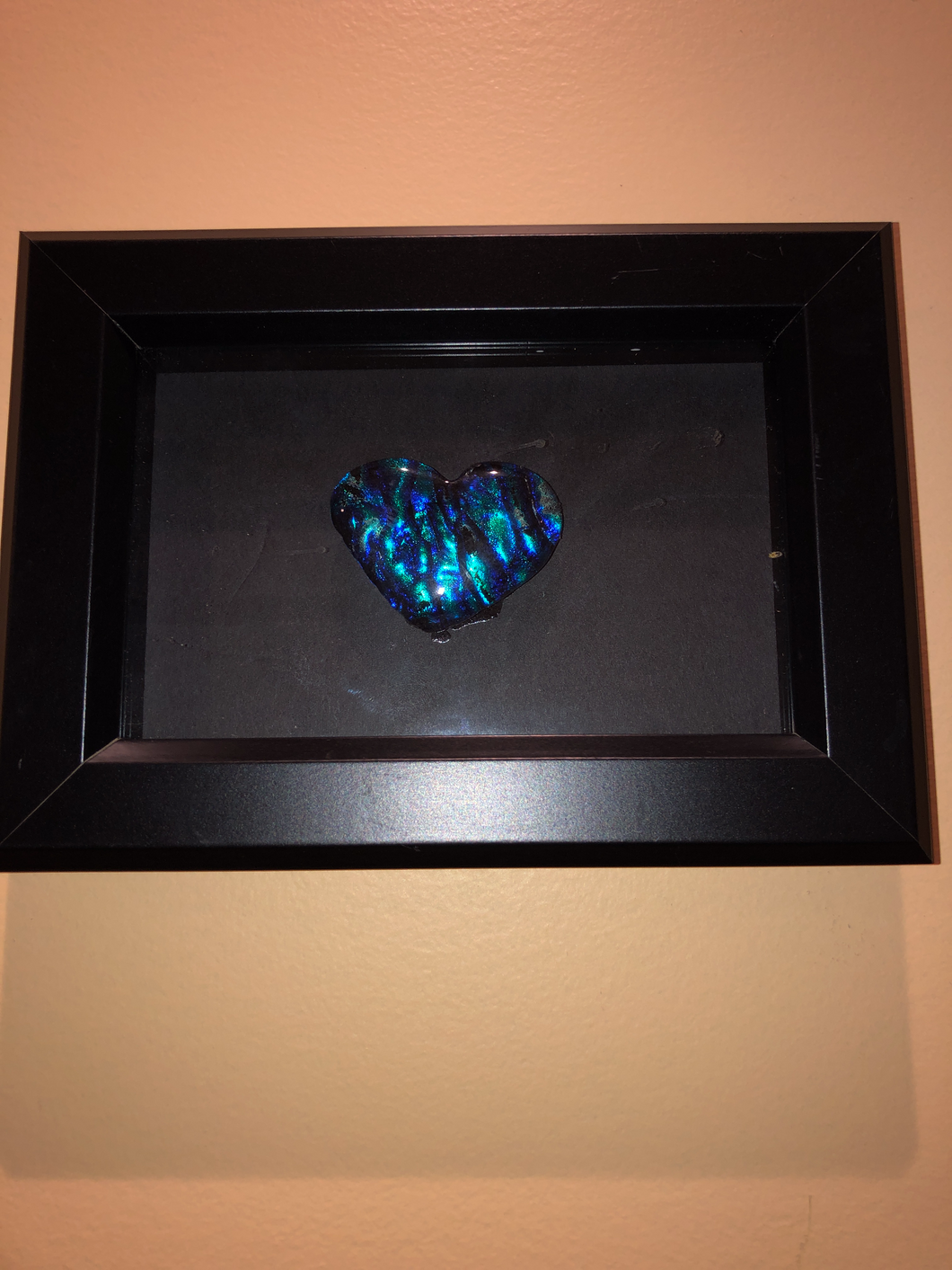 FRAMED-BLUE HEART-SMALL
