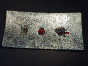 DAY OF THE DEAD-2 SKULLS LONG PLATE