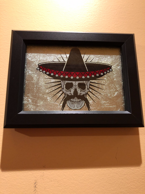 FRAMED-D O D-SKULL/SOMBRERO/STASH