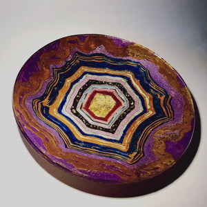 SANDBLASTED- PURPLE/BLUE AGATE BOWL