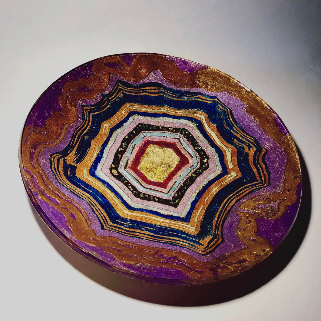 SANDBLASTED- PURPLE/BLUE AGATE BOWL