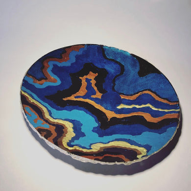 SANDBLASTED-  BLUE AGATE BOWL